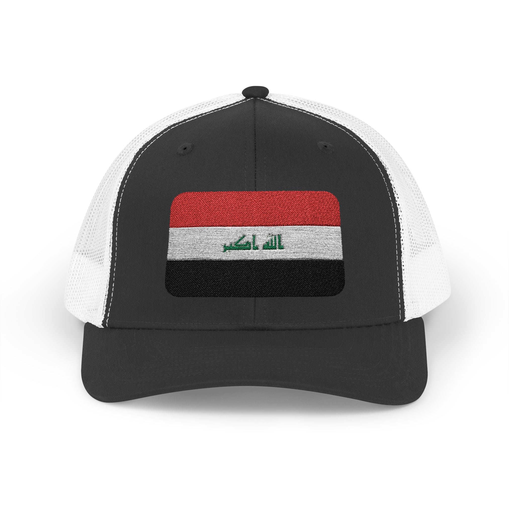 Iraq Flag Snapback Trucker Cap - Embroidered Iraqi Flag Mesh Hat