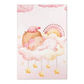 Baby Pink Nursery Area Rug — Sleeping Baby on Cloud with Stars & Rainbow