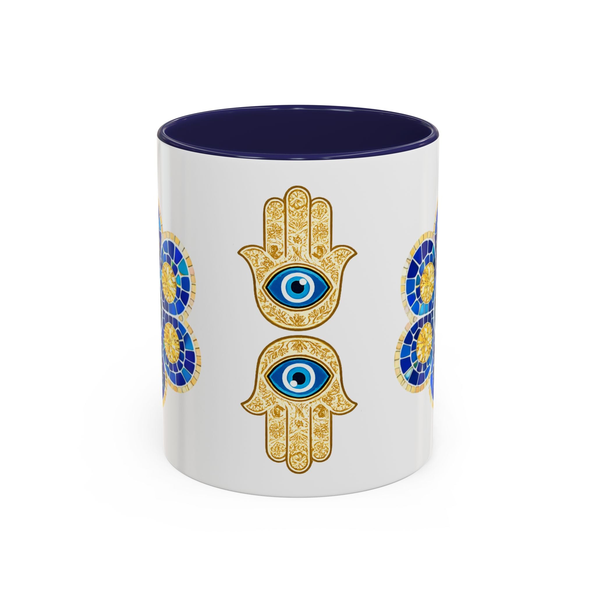 Evil Eye Hamsa Accent Coffee Mug