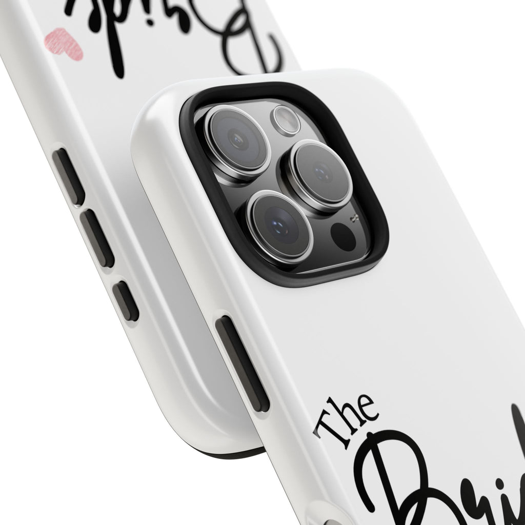 Bride Tough Phone Case — "The Bride" Script with Pink Heart | Bachelorette & Wedding Accessory