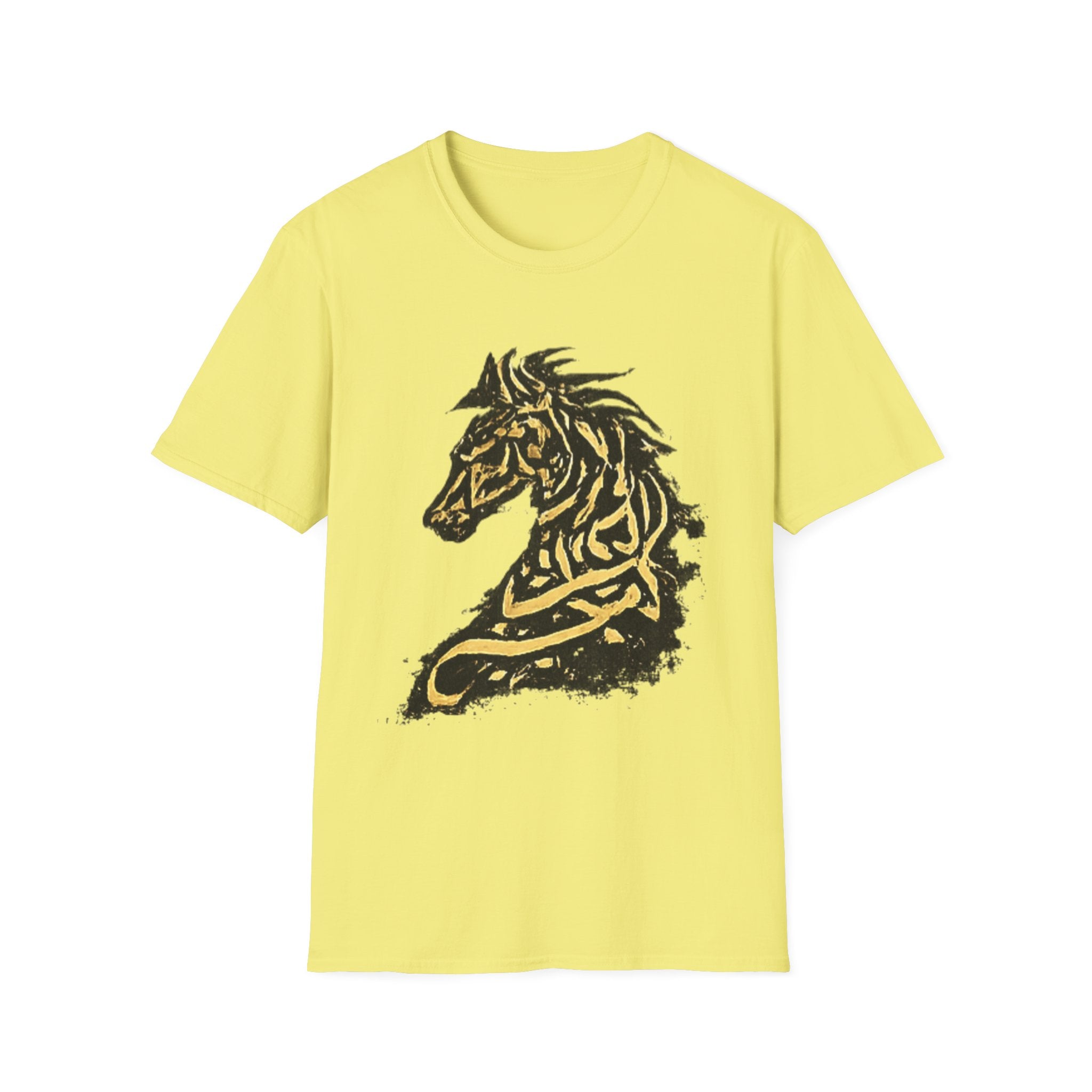 Tribal Gold Horse T-Shirt — Stylized Celtic Stallion Tee