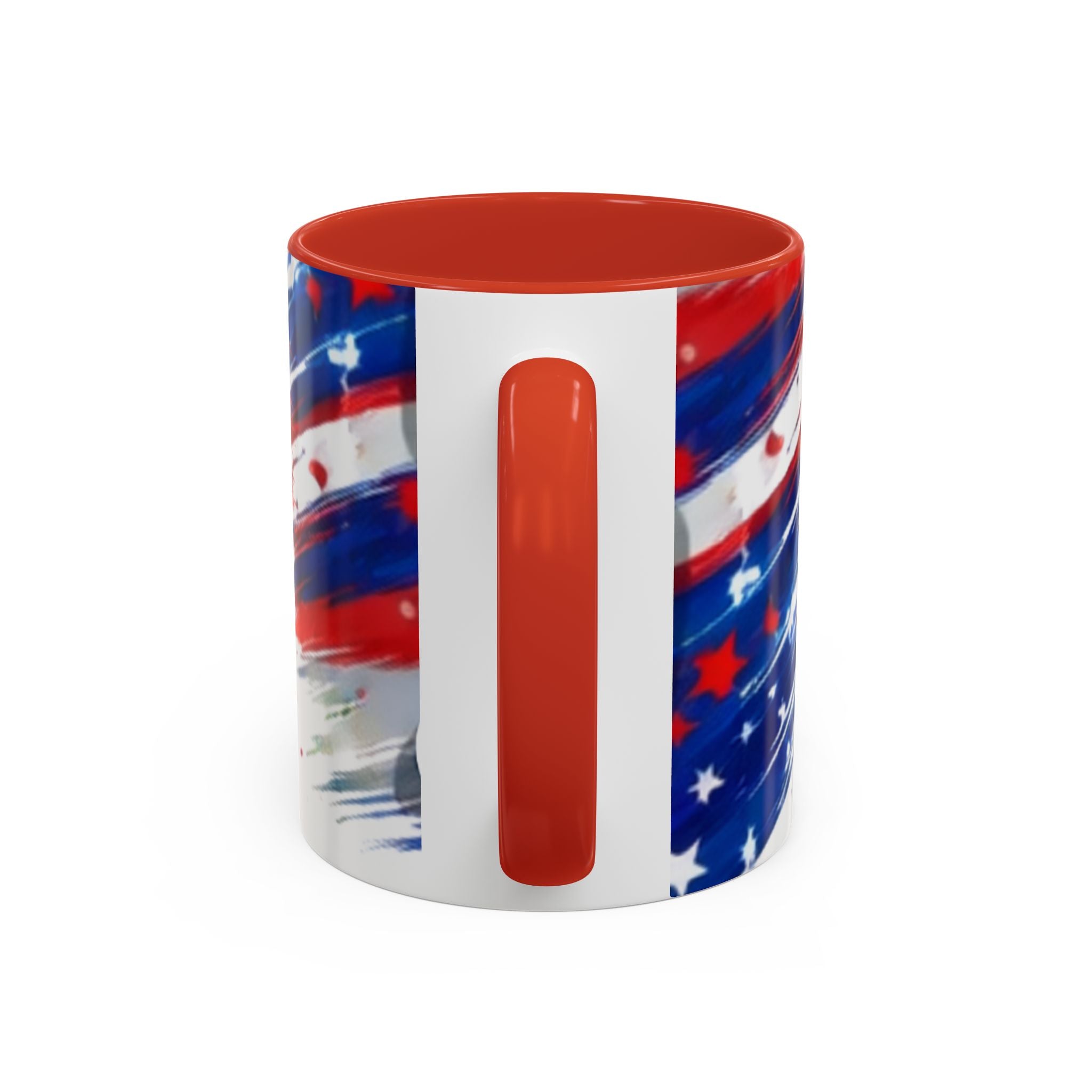 USA 2026 Flag Accent Coffee Mug — Patriotic Fourth of July Drinkware