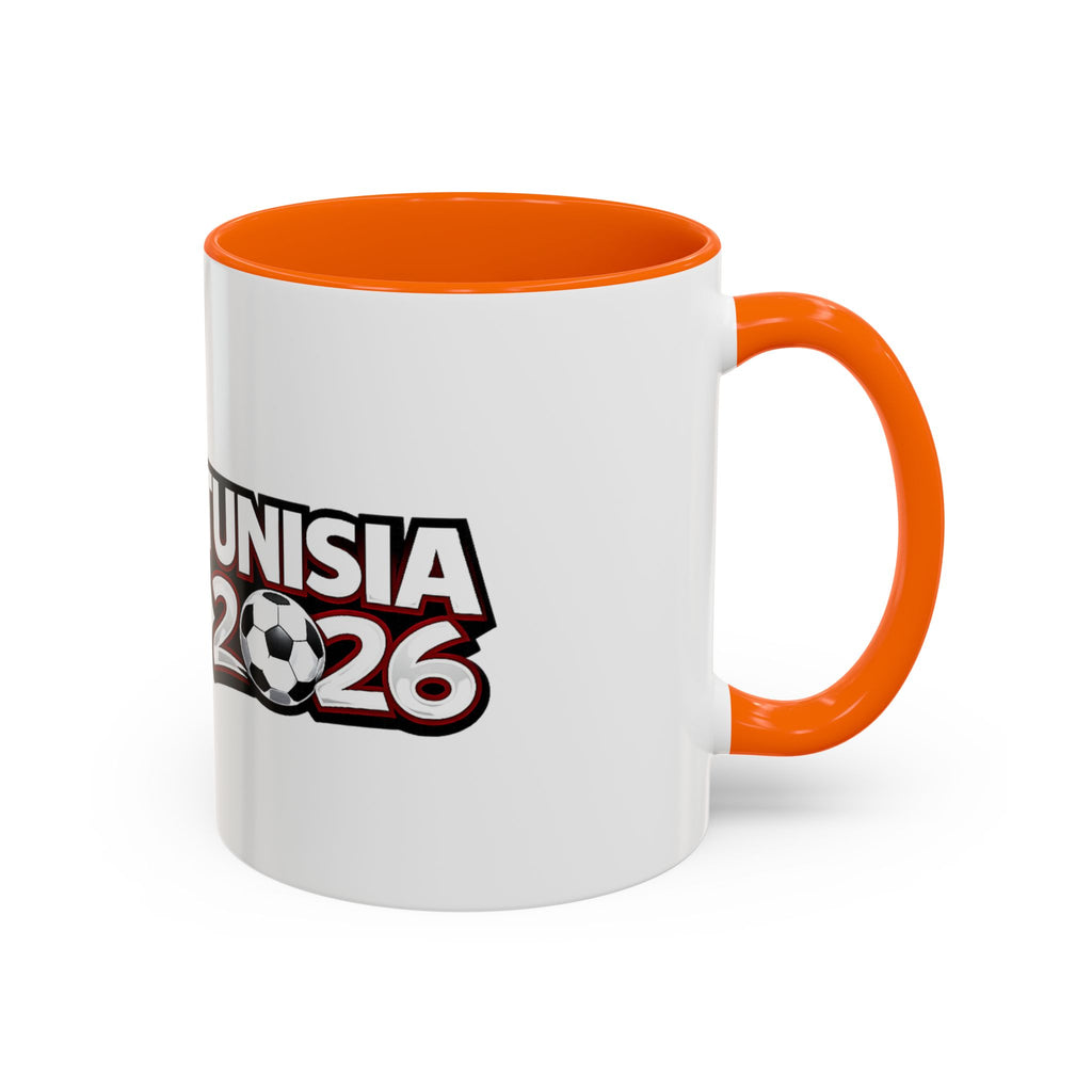 Tunisia 2026 Soccer Accent Mug — Flag & Football Fan Coffee Cup (11/15 oz)