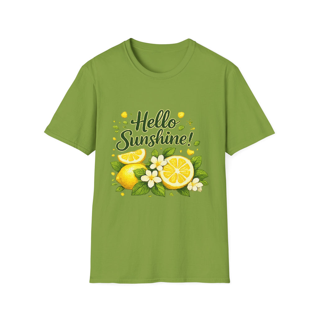 Hello Sunshine Uni Sex T-Shirt — Lemon Floral Summer Tee