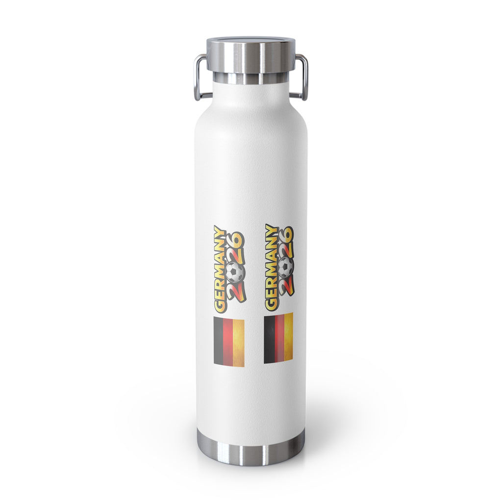 Germany 2026 Football Fan Water Bottle — Vacuum Insulated 22oz