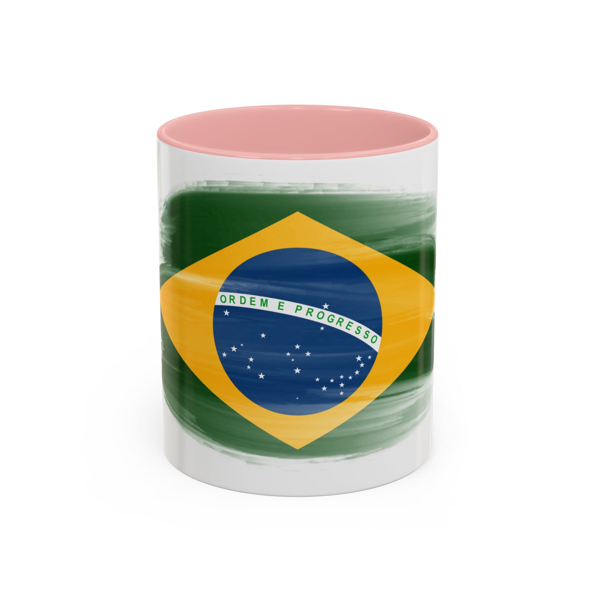 Brazil Flag Coffee Mug — Accent Ceramic Tea Cup (11/15 oz)