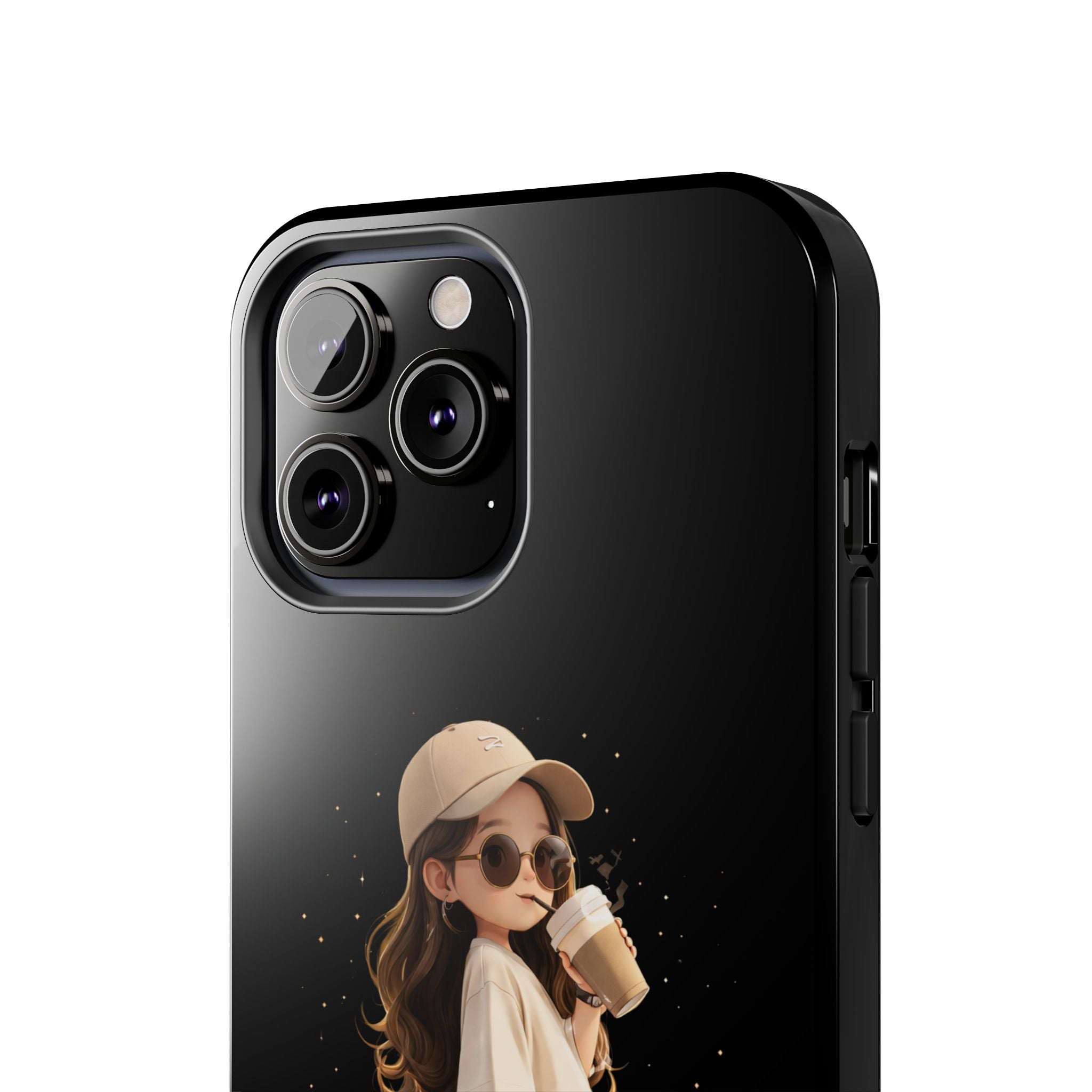 Phone Case — 'Running on Coffee' Cute Coffee Girl Protective Case