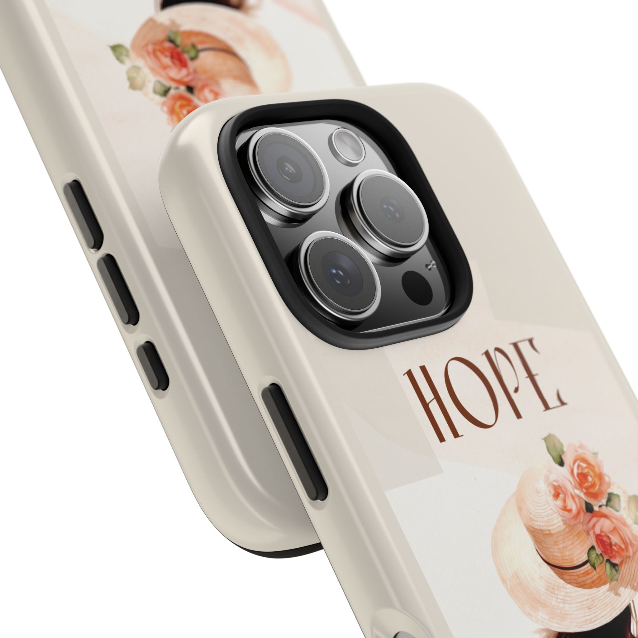 Hope Floral Tough Phone Case — Protective iPhone Case with Watercolor Girl & Flowers