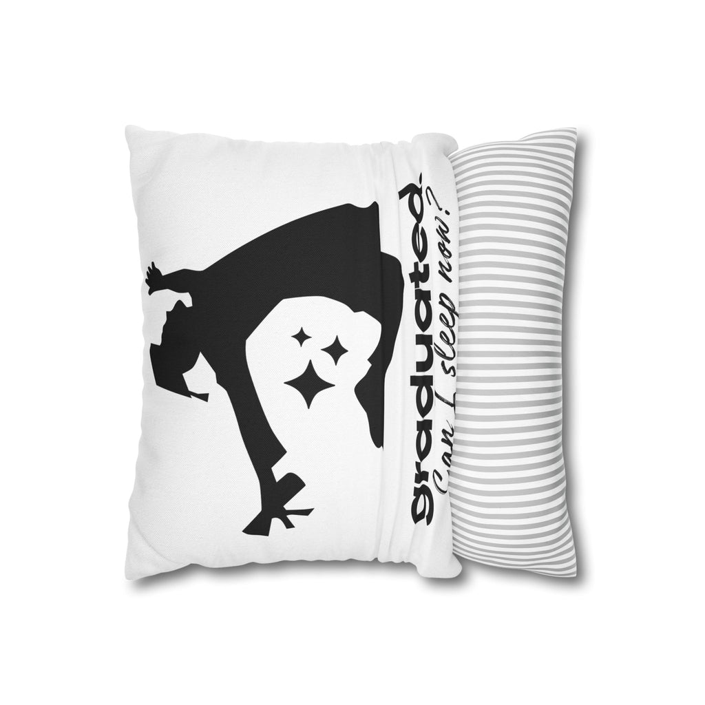 Graduated Throw Pillow — 'Graduated. Can I sleep now?' Graduation Gift Pillow