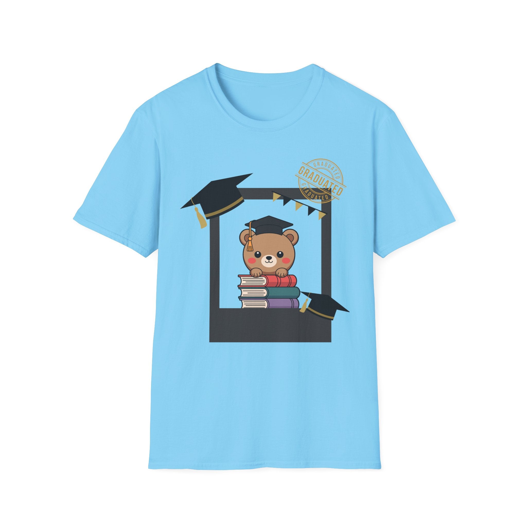 Graduation Bear T-Shirt — Cute Cap & Books Grad Tee for Kids