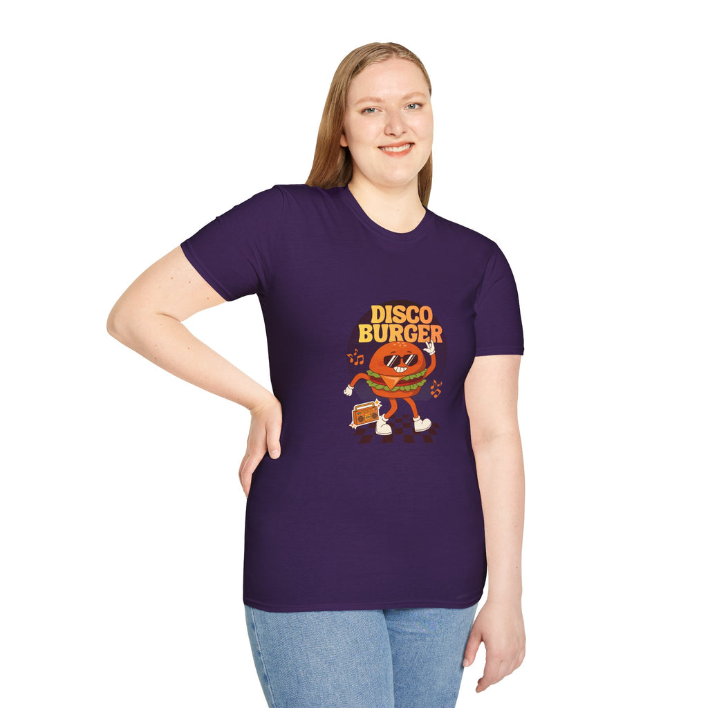 Disco Burger T-Shirt — Retro Dancing Burger Graphic Tee