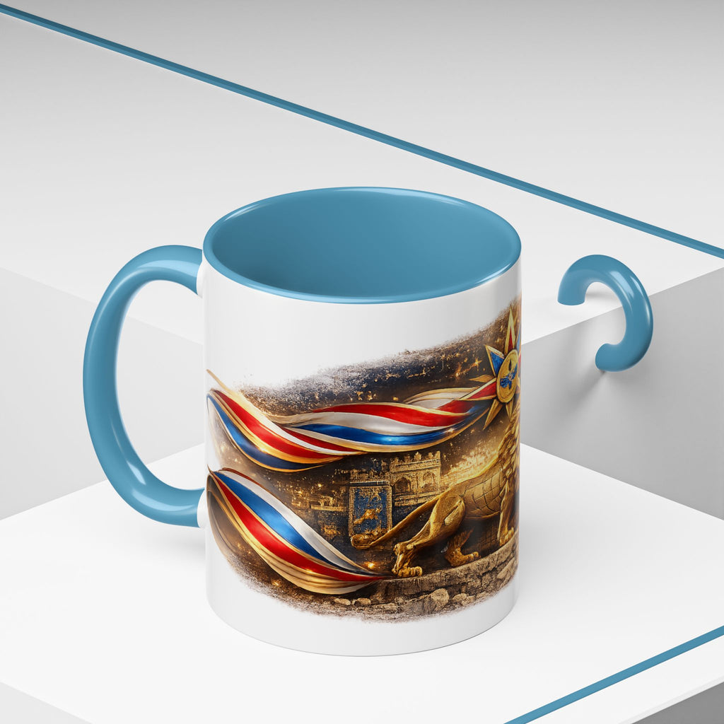 Golden Lion Emblem Accent Coffee Mug (11oz)