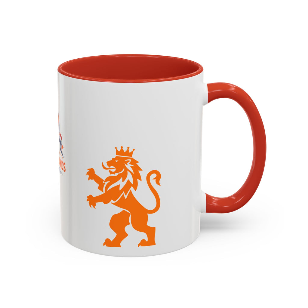 Netherlands 2026 Soccer Fan Coffee Mug — Orange Lion Accent Mug