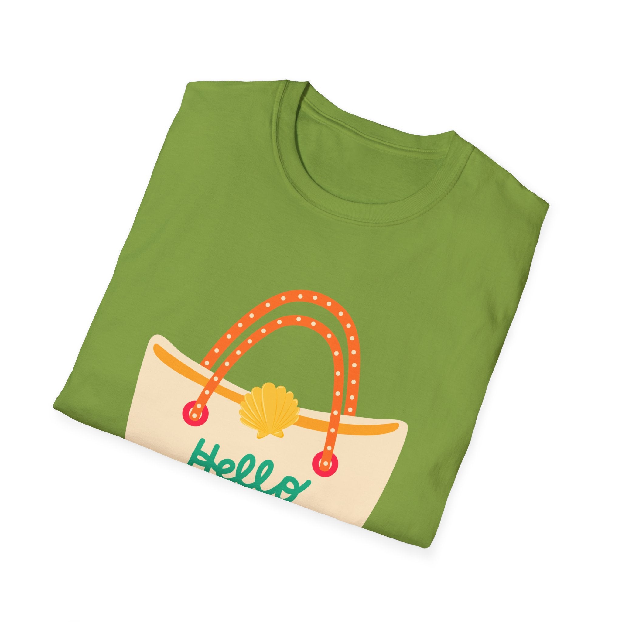 Hello Summer Tote Graphic T-Shirt — "Hello Summer, It’s Vacation Time!"