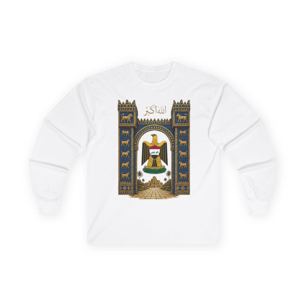 Iraq Gate Long Sleeve Tee — Assyrian/Baghdad Heritage Design