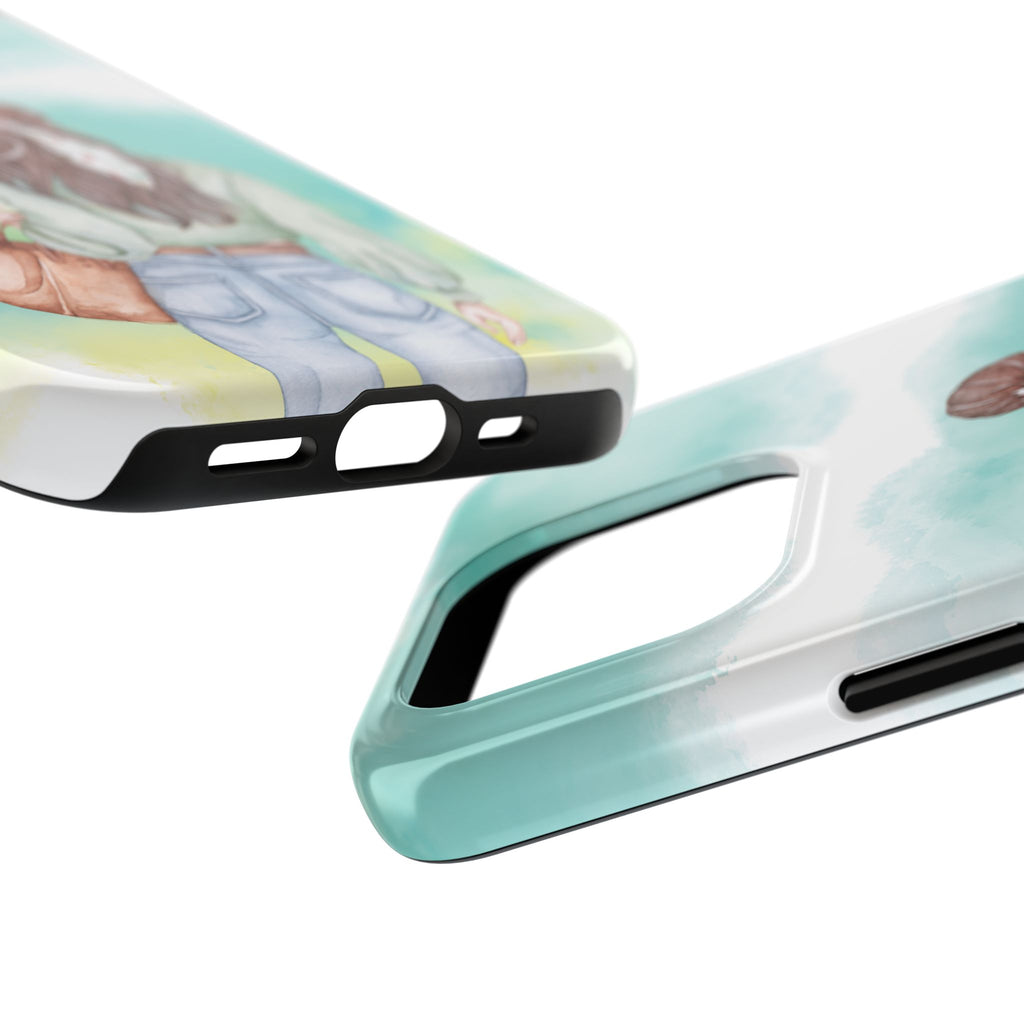 Watercolor Girl Tough Phone Case — Trendy Pastel Back-to-School Protective Cover