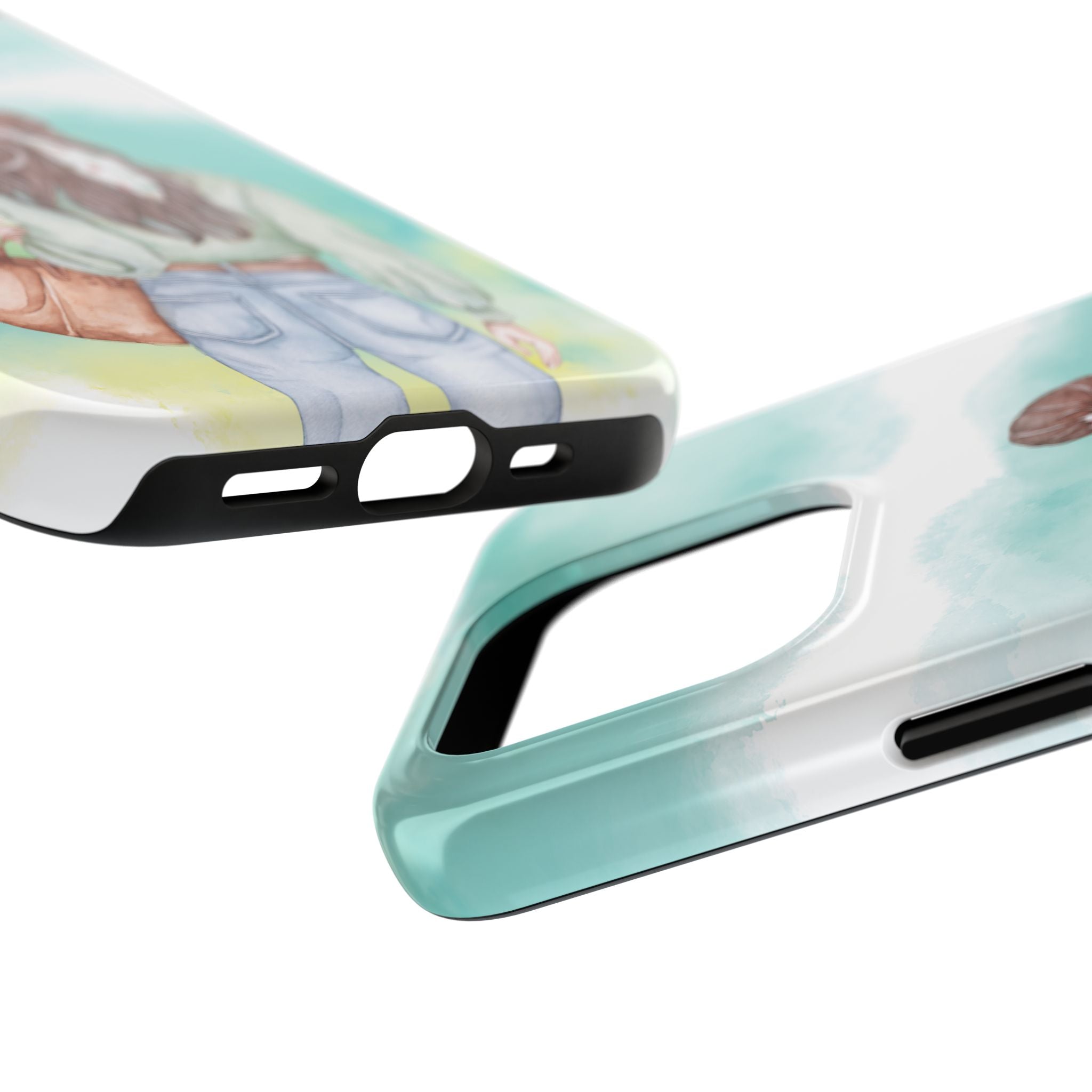 Watercolor Girl Tough Phone Case — Trendy Pastel Back-to-School Protective Cover