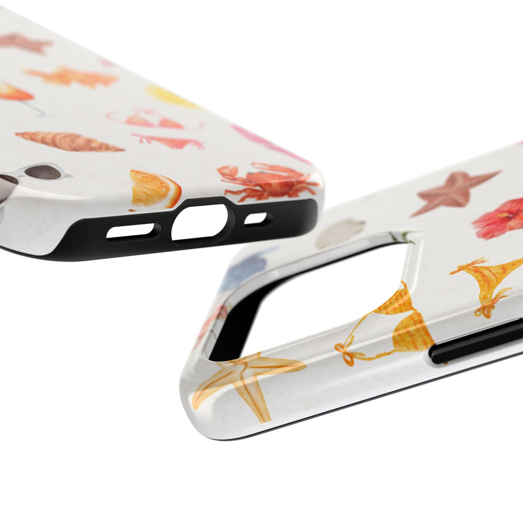 Summer Seashells Pattern Tough Phone Case — Beach Vacation Phone Cover