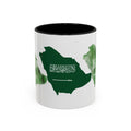 Saudi Arabia Flag Map Accent Coffee Mug — Green Watercolor Saudi Map (11/15oz)