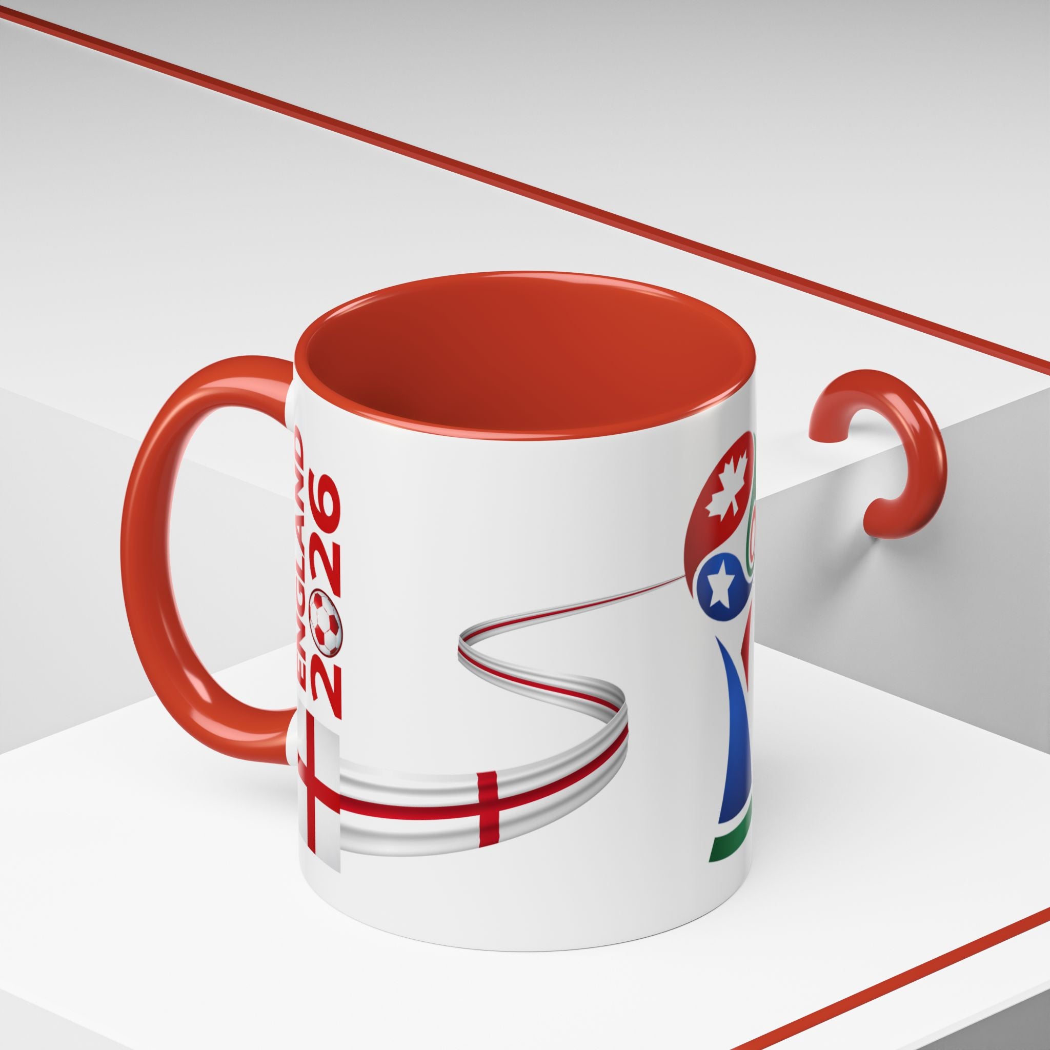 England 2026 Soccer Cup Accent Coffee Mug