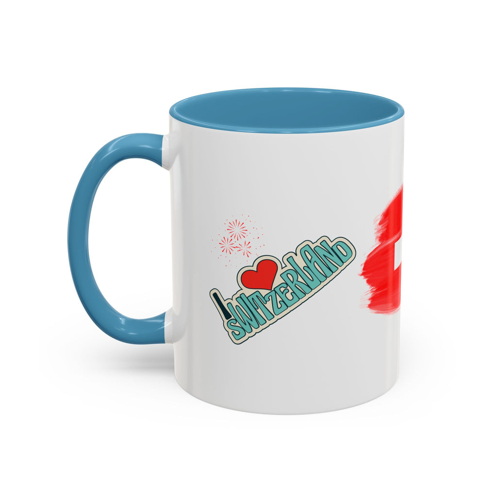 Switzerland Flag Accent Coffee Mug – I  Switzerland Travel Souvenir