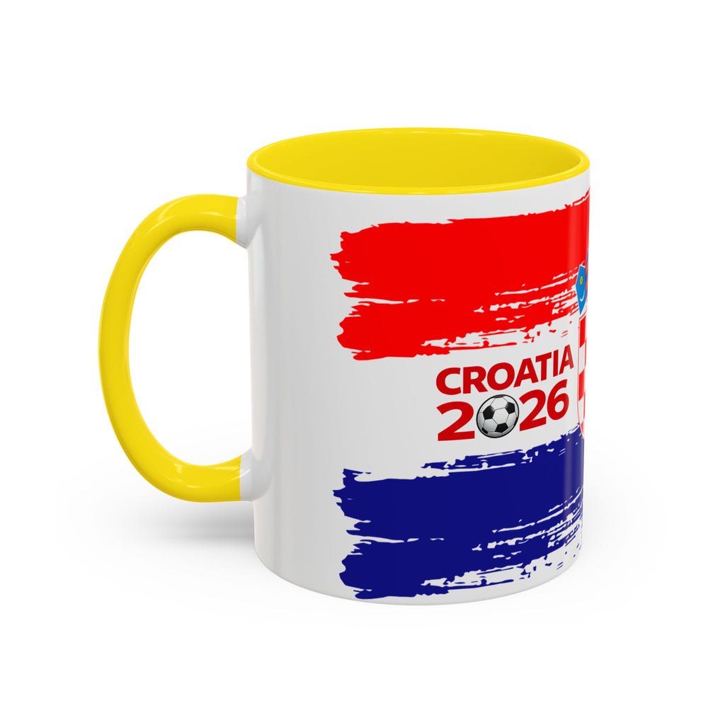 Croatia 2026 Accent Coffee Mug – Red White Blue Crest Soccer Fan Gift