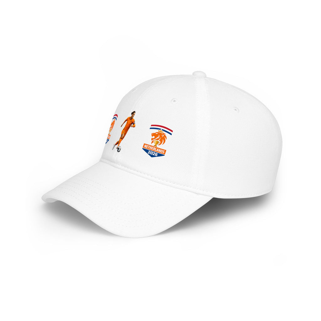 Netherlands Soccer Fan Low Profile Baseball Cap — Orange Lion Football Design