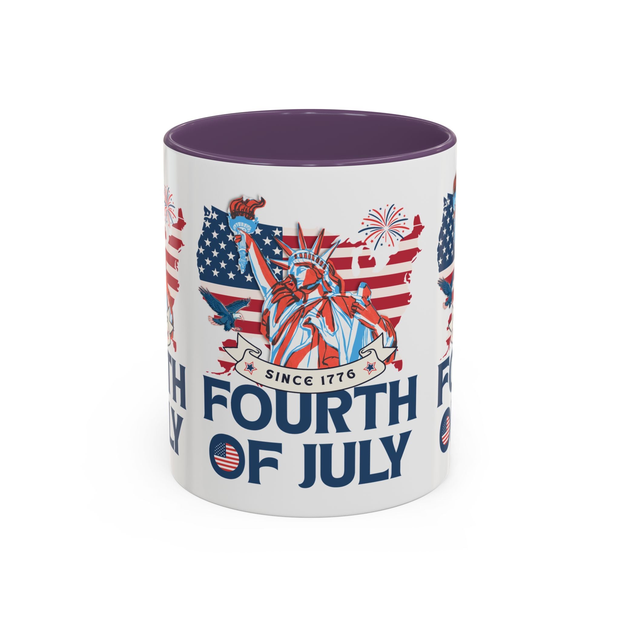 Fourth of July Accent Coffee Mug — Patriotic Statue of Liberty Design (11/15oz)