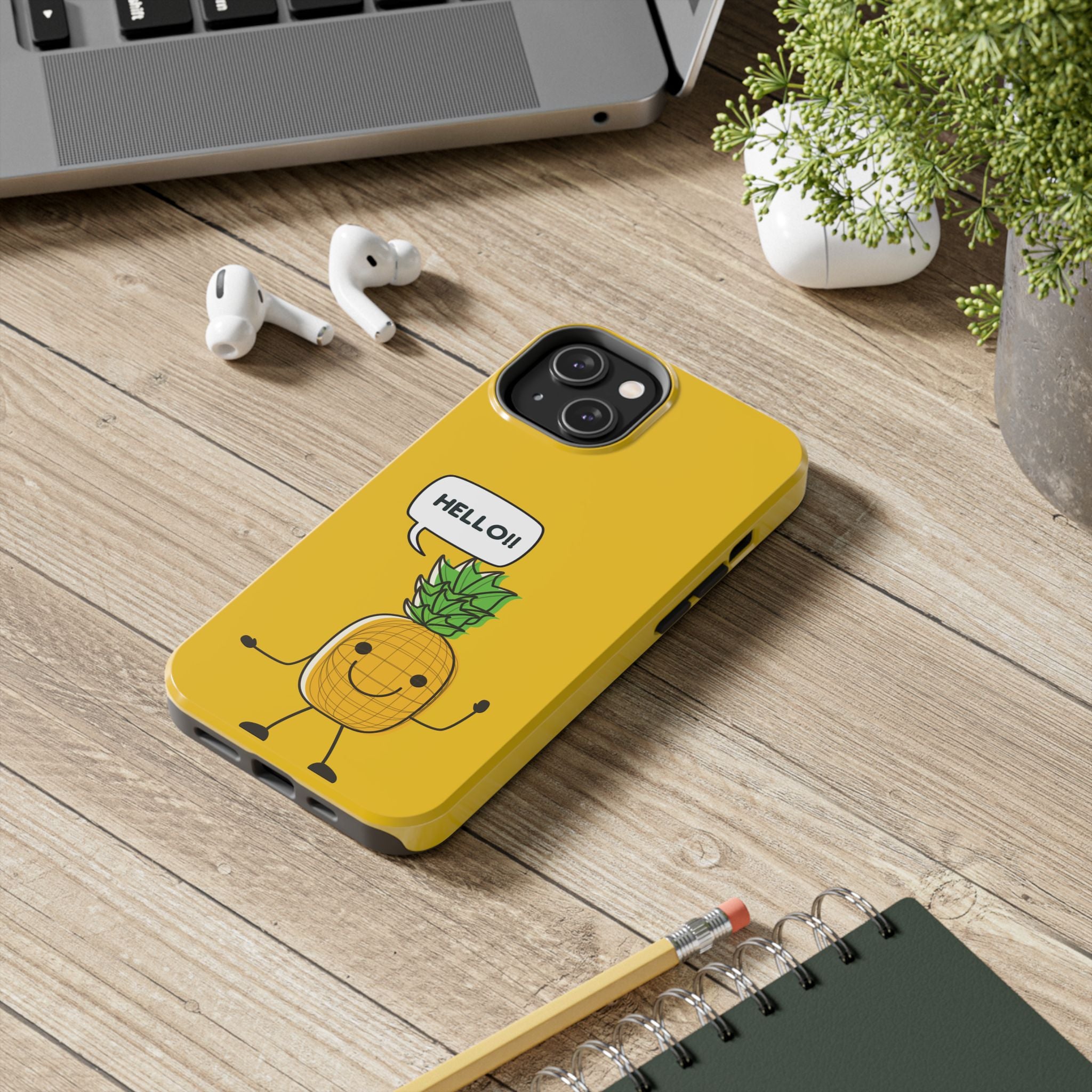 Pineapple 'HELLO!!' Tough Phone Case