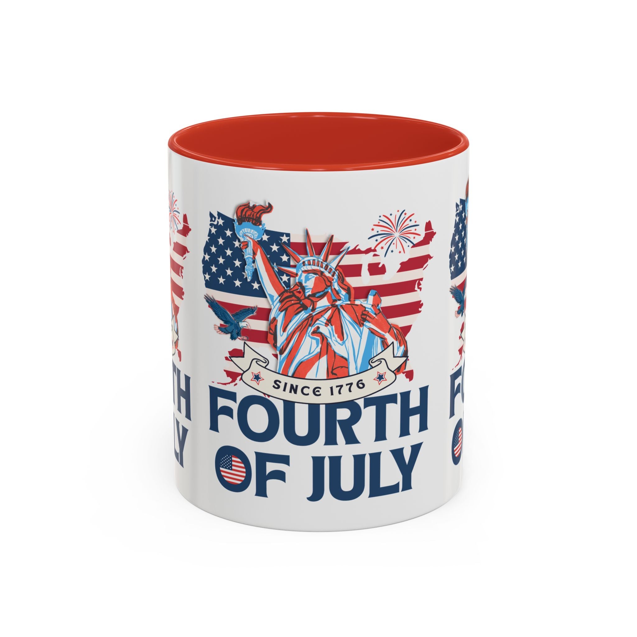 Fourth of July Accent Coffee Mug — Patriotic Statue of Liberty Design (11/15oz)