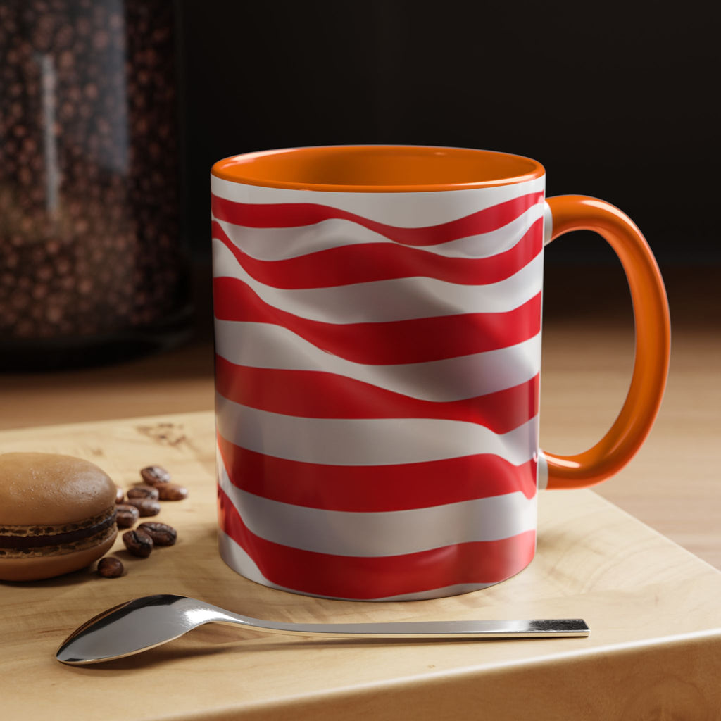 American Flag Accent Coffee Mug — Patriotic USA Stars & Stripes Ceramic Mug (11/15oz)