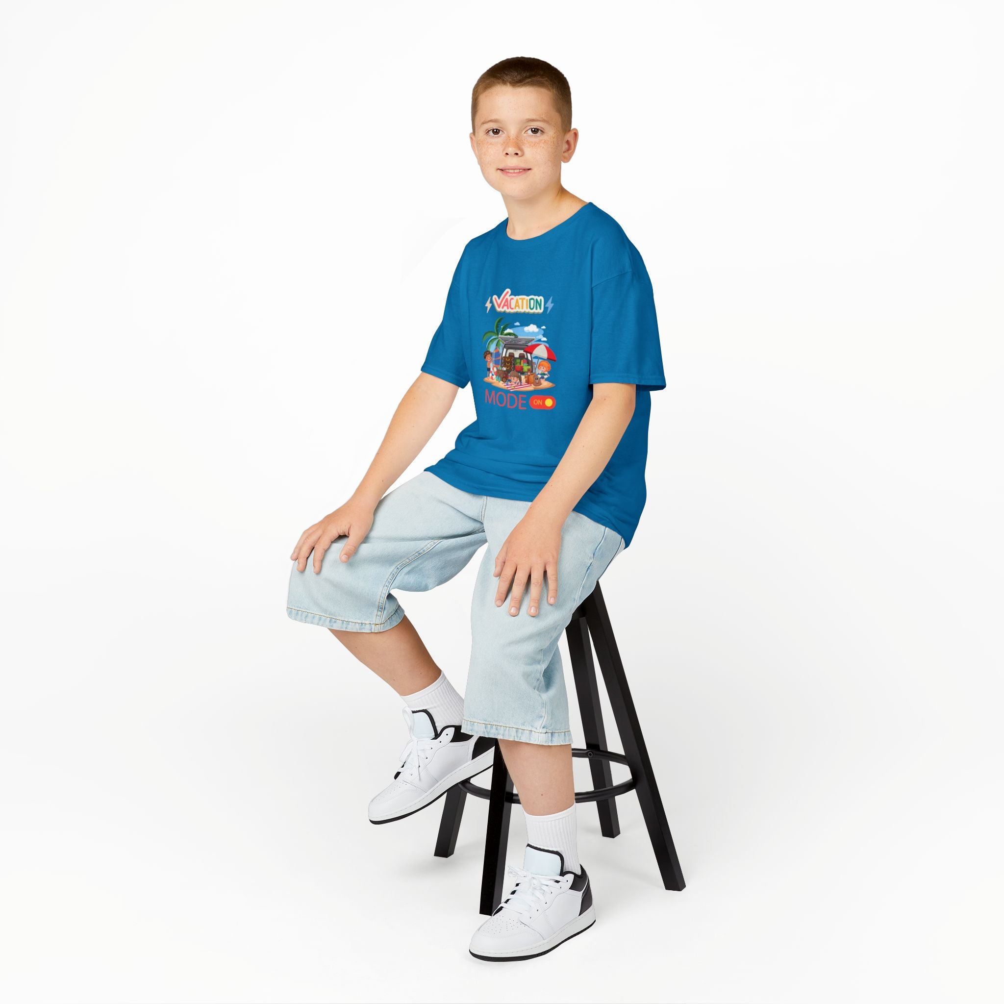 Kids Tee — "Vacation Mode" Beach Graphic Shirt