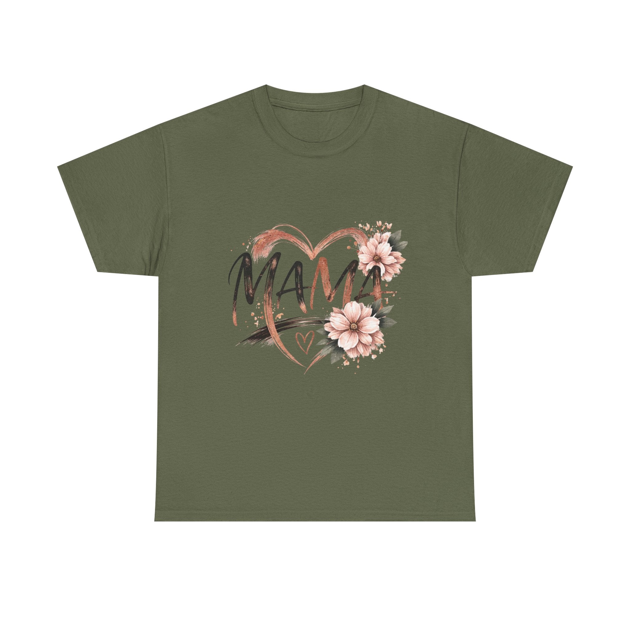 Mama Heart Floral Tee — "MAMA" Script Mother's Day Shirt