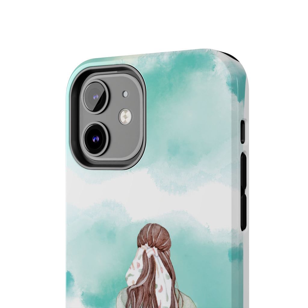 Watercolor Girl Tough Phone Case — Trendy Pastel Back-to-School Protective Cover