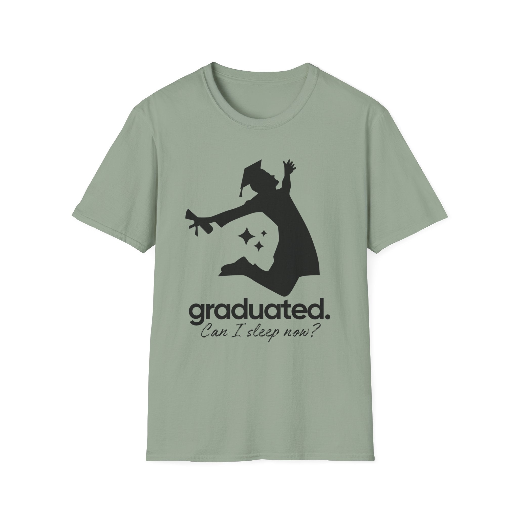 Graduated. Can I Sleep Now? T-Shirt - Funny Graduation Tee