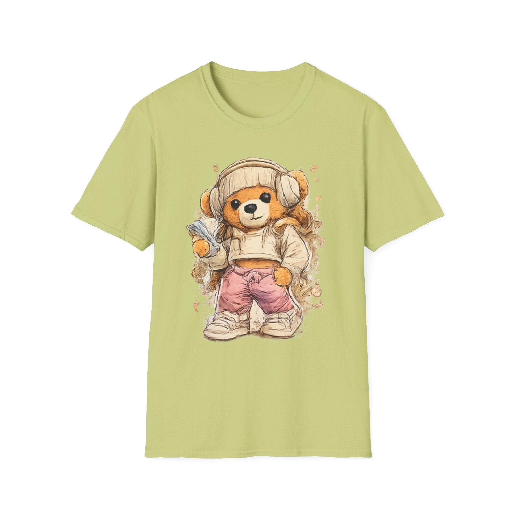 Cute Bear in Cozy  with headphone Outfit T-Shirt