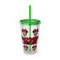 16oz Character Straw Tumbler – Red Polka Dot Bow Design