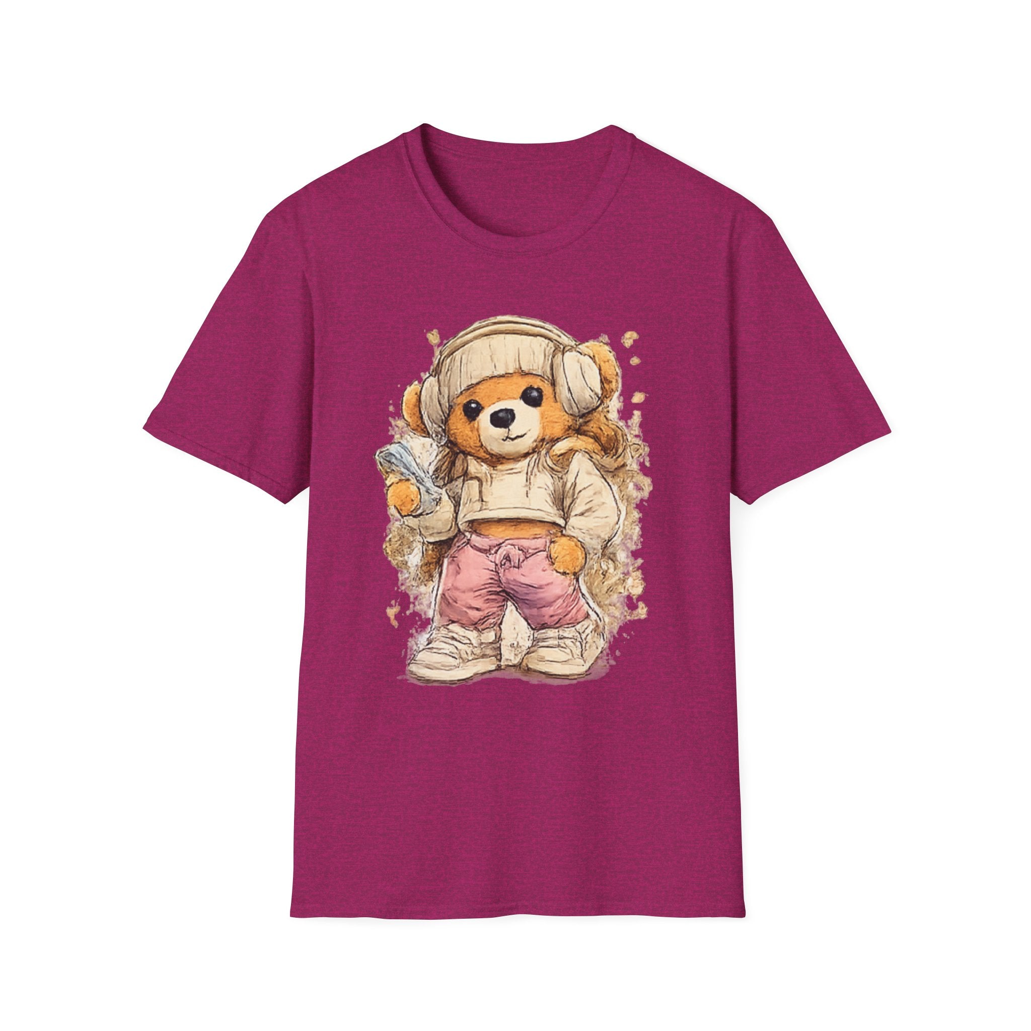 Cute Bear in Cozy  with headphone Outfit T-Shirt