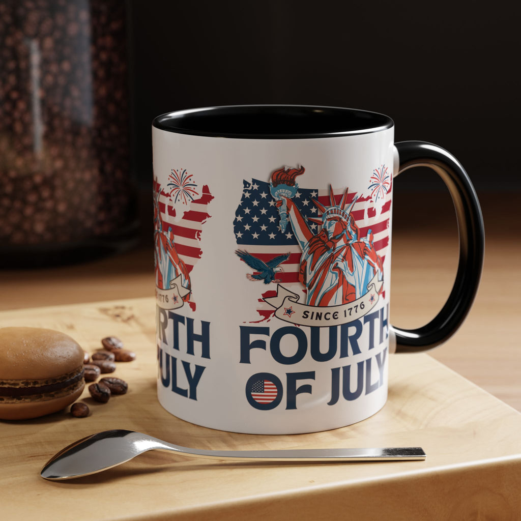 Fourth of July Accent Coffee Mug — Patriotic Statue of Liberty Design (11/15oz)