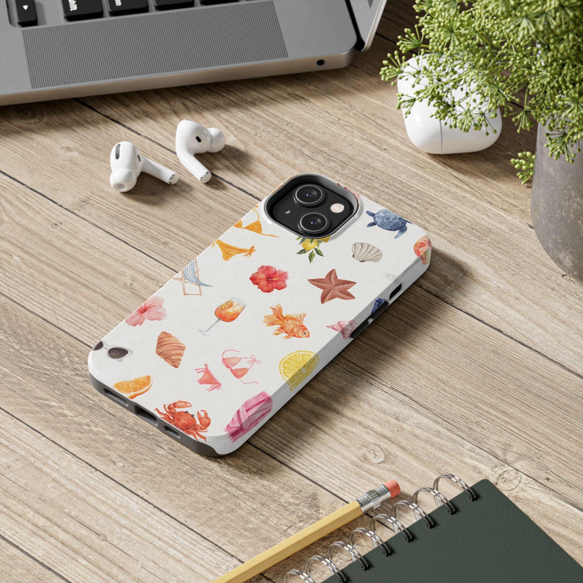 Summer Seashells Pattern Tough Phone Case — Beach Vacation Phone Cover
