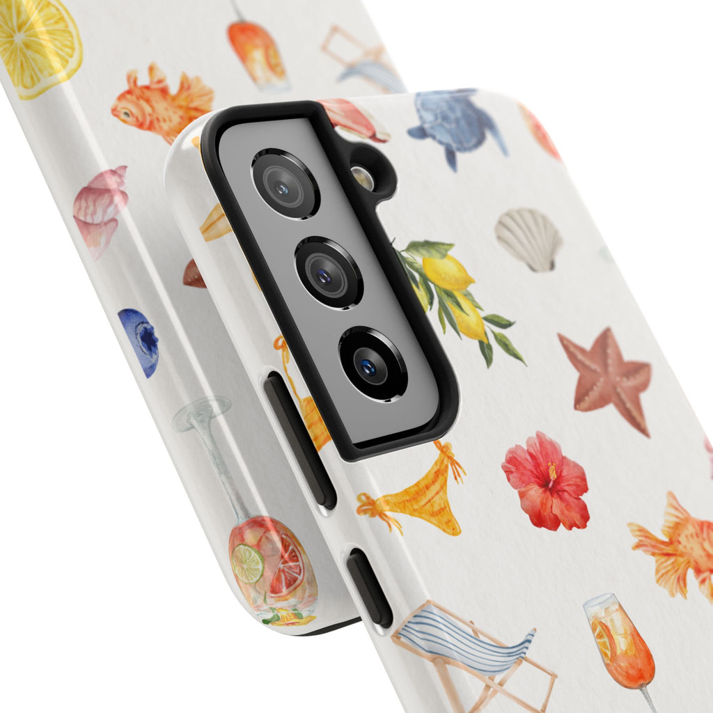 Summer Seashells Pattern Tough Phone Case — Beach Vacation Phone Cover