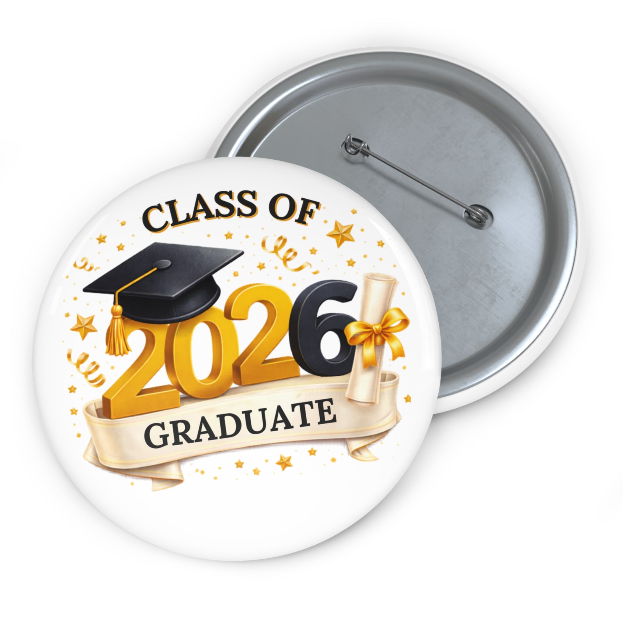 Graduate 2026 Pin Button — Class of 2026 Graduation Badge