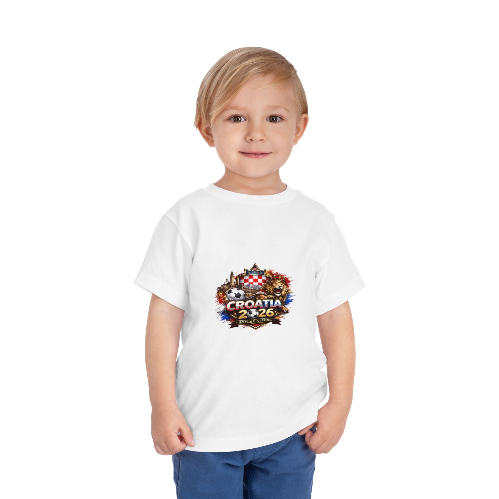 Croatia 2026 Toddler Tee - Kids Croatian Pride Short Sleeve Shirt