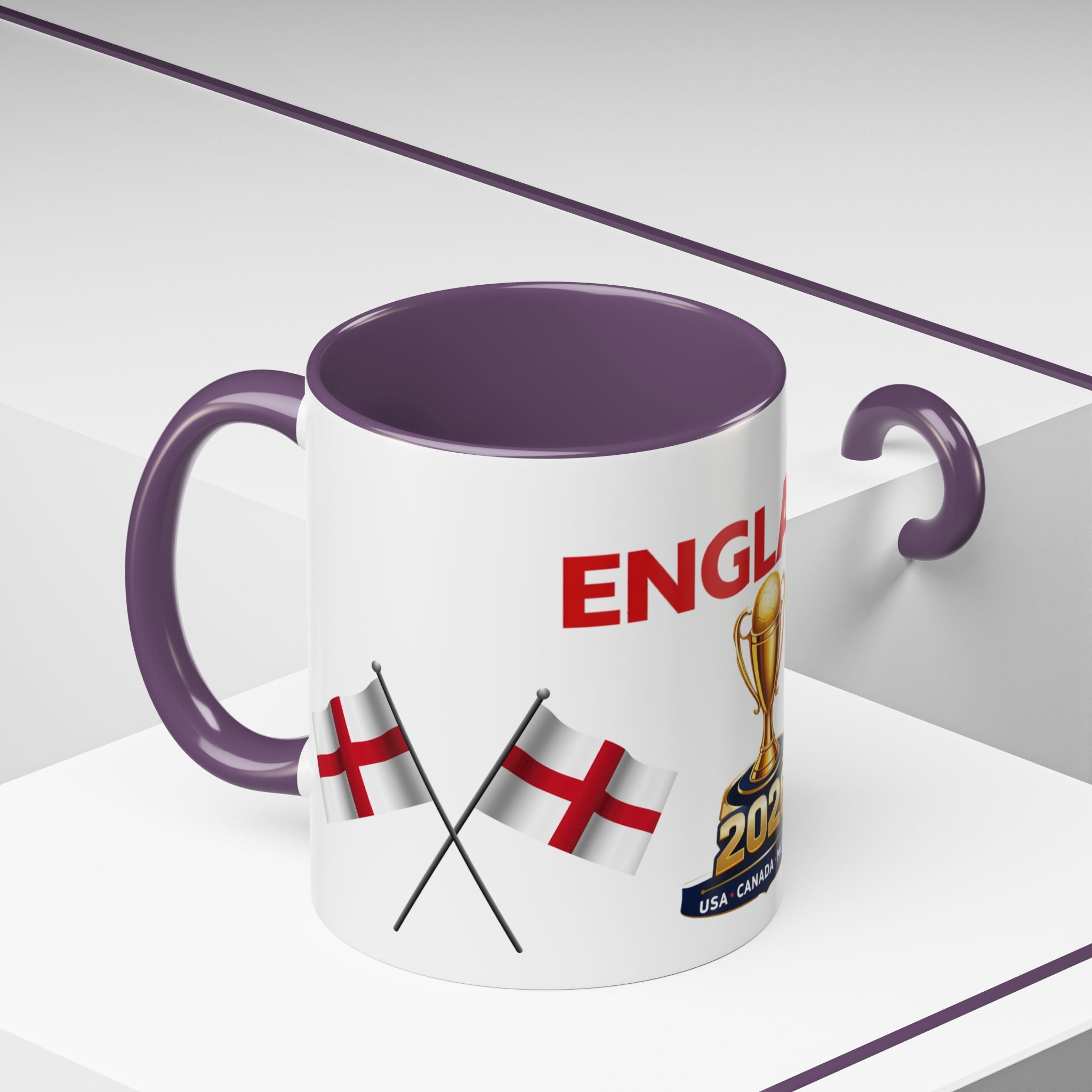 England 2026 Soccer Trophy Accent Coffee Mug — Cup Fan Gift (11/15oz)