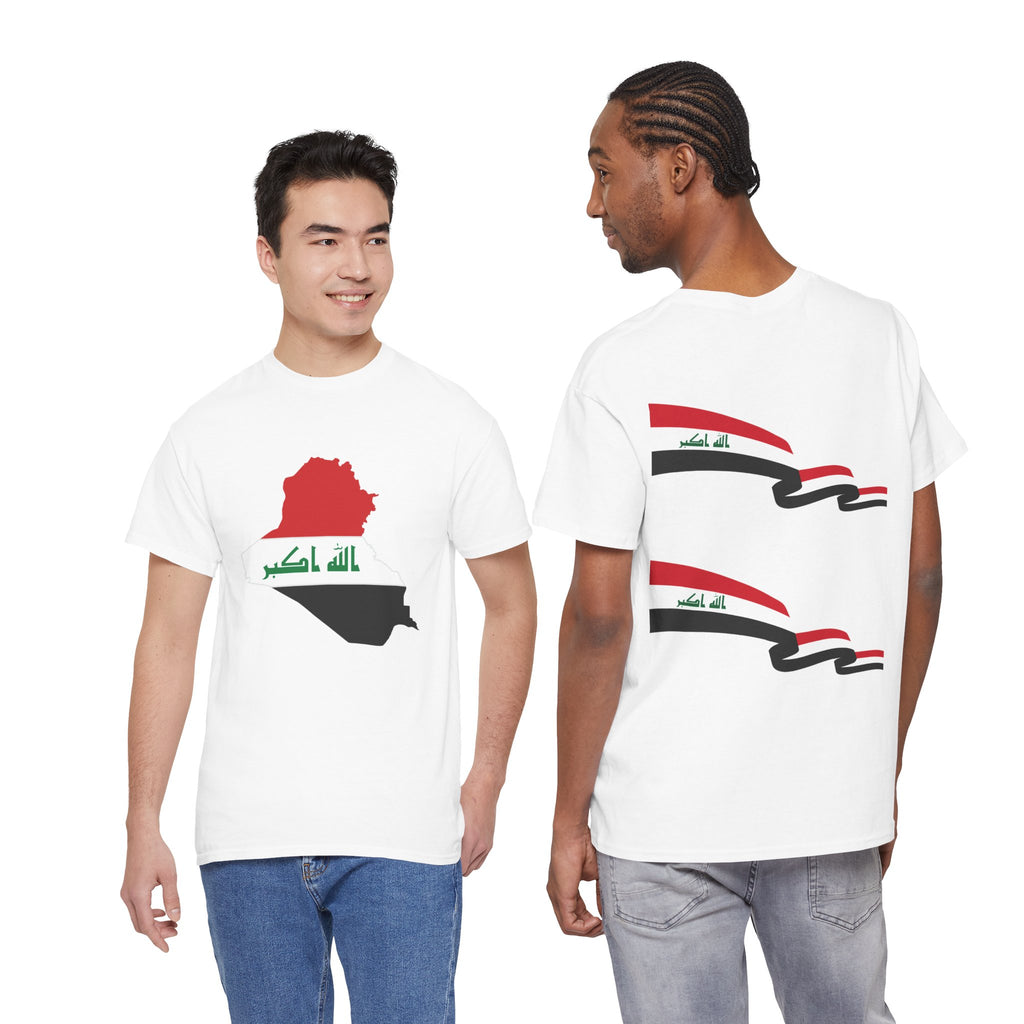 Iraq Flag Map T‑Shirt - Iraqi Pride Graphic Tee (Arabic 'Allahu Akbar')