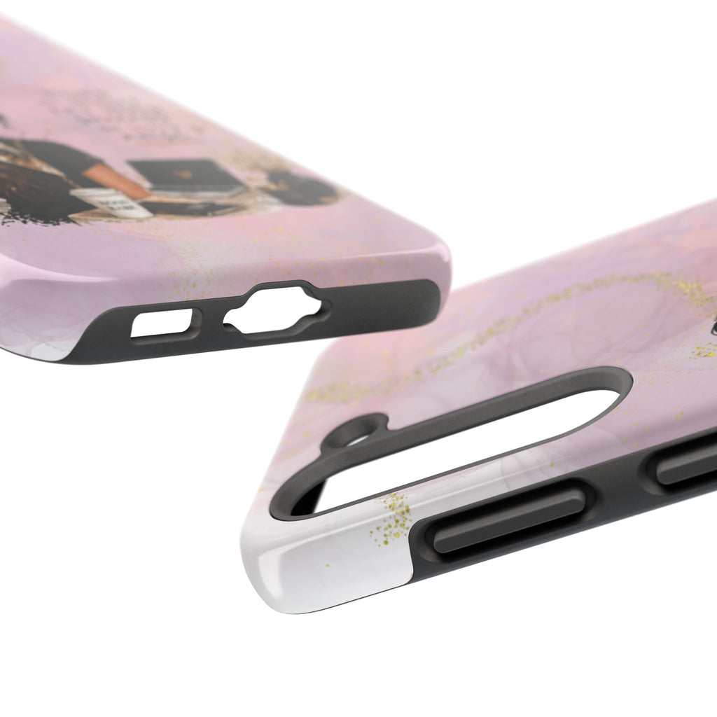 Inspirational Pink Work Desk Phone Case — "Work in Silence, Let Your Success Be Your Noise"