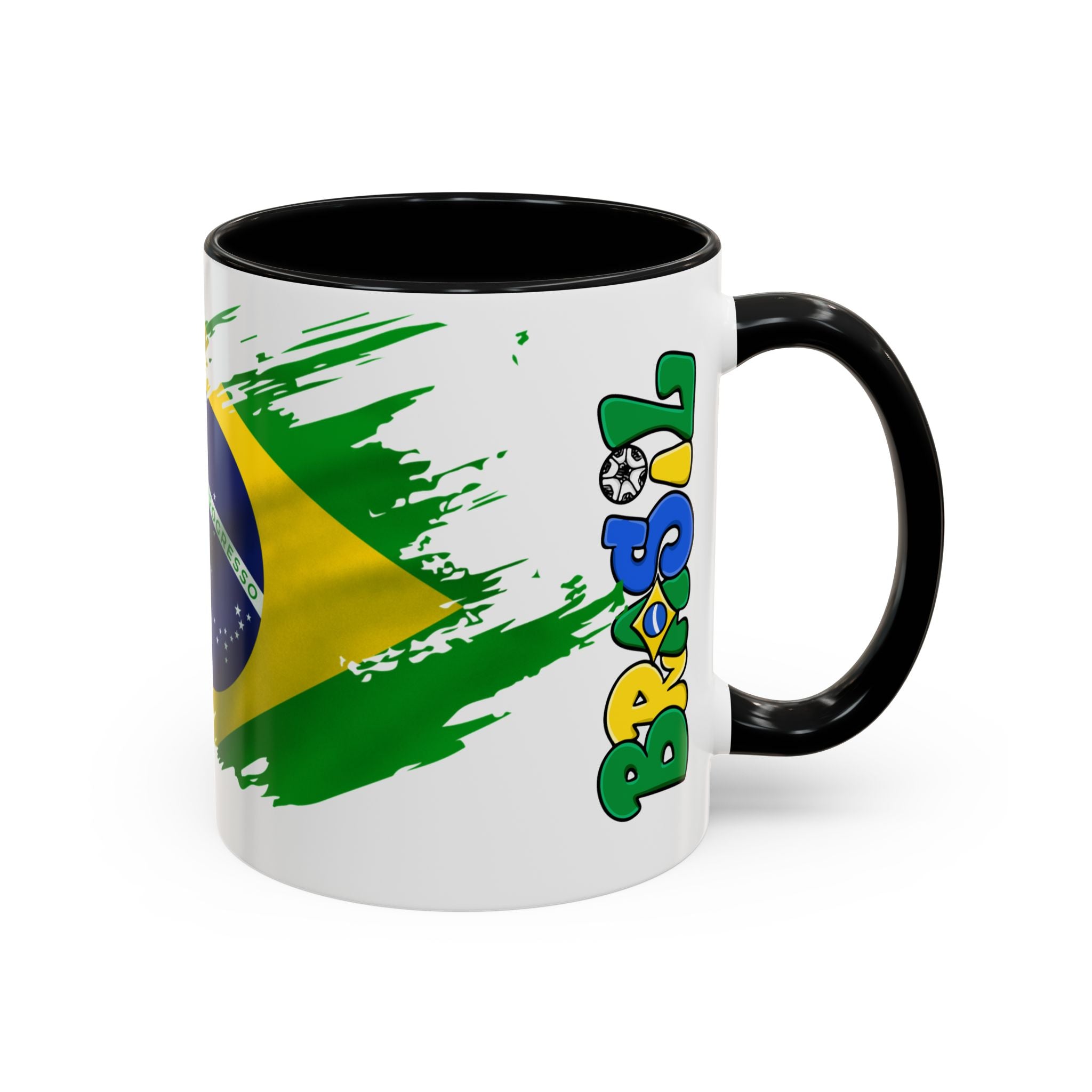 Brazil Flag Accent Coffee Mug — Brasil Pride 11/15oz