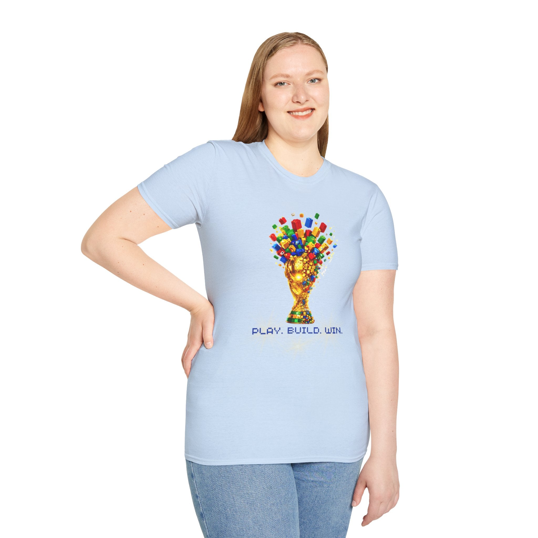 T-Shirt — Play. Build. Win. LEGO Trophy Graphic Tee