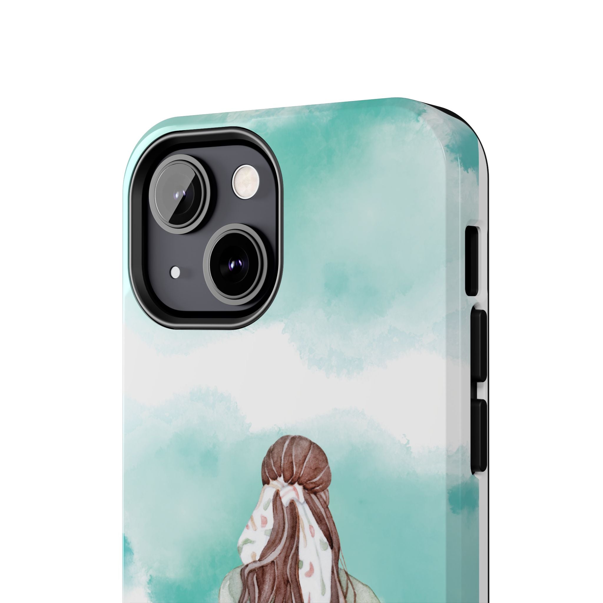 Watercolor Girl Tough Phone Case — Trendy Pastel Back-to-School Protective Cover