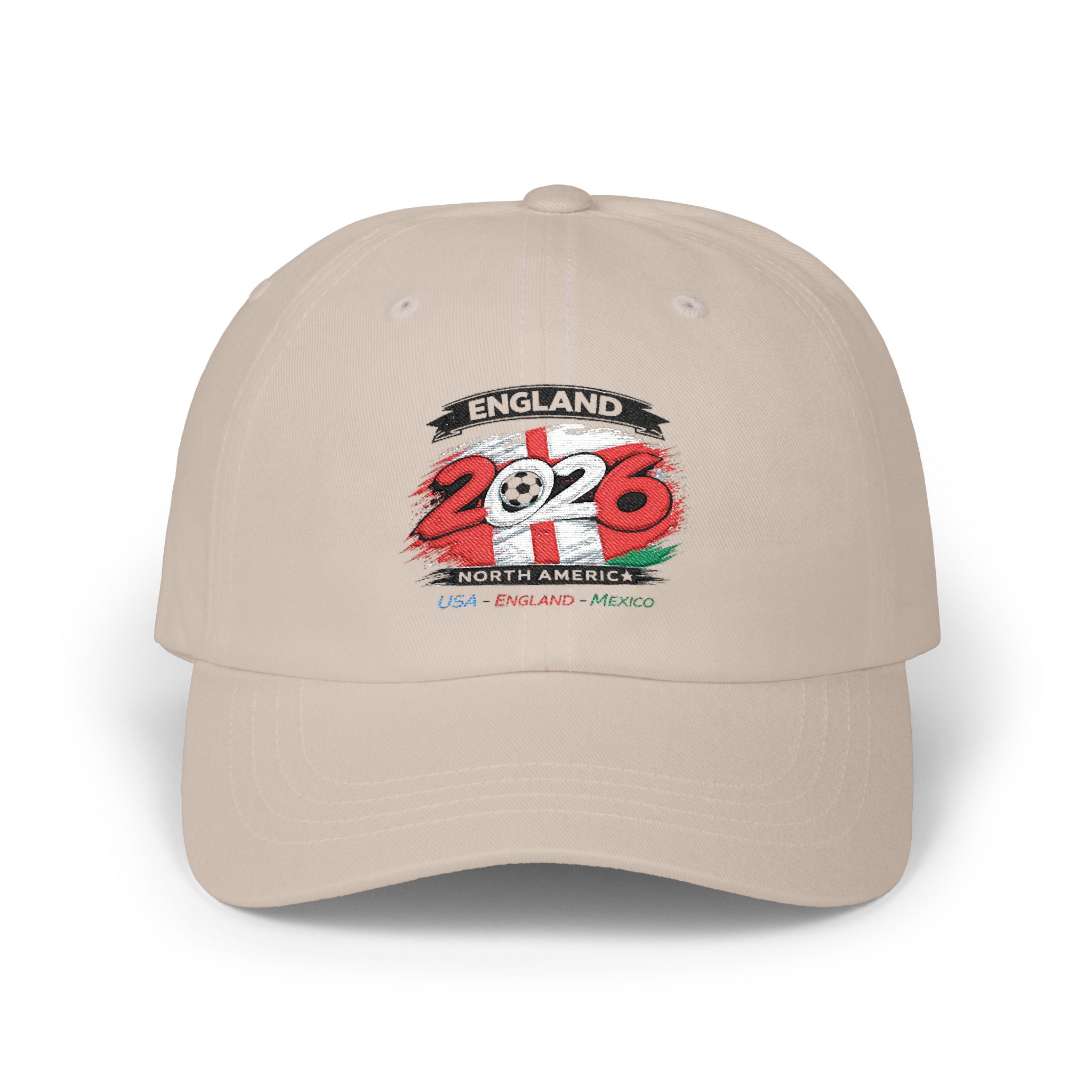 England 2026 Soccer Dad Cap — Retro Flag Embroidered Baseball Hat